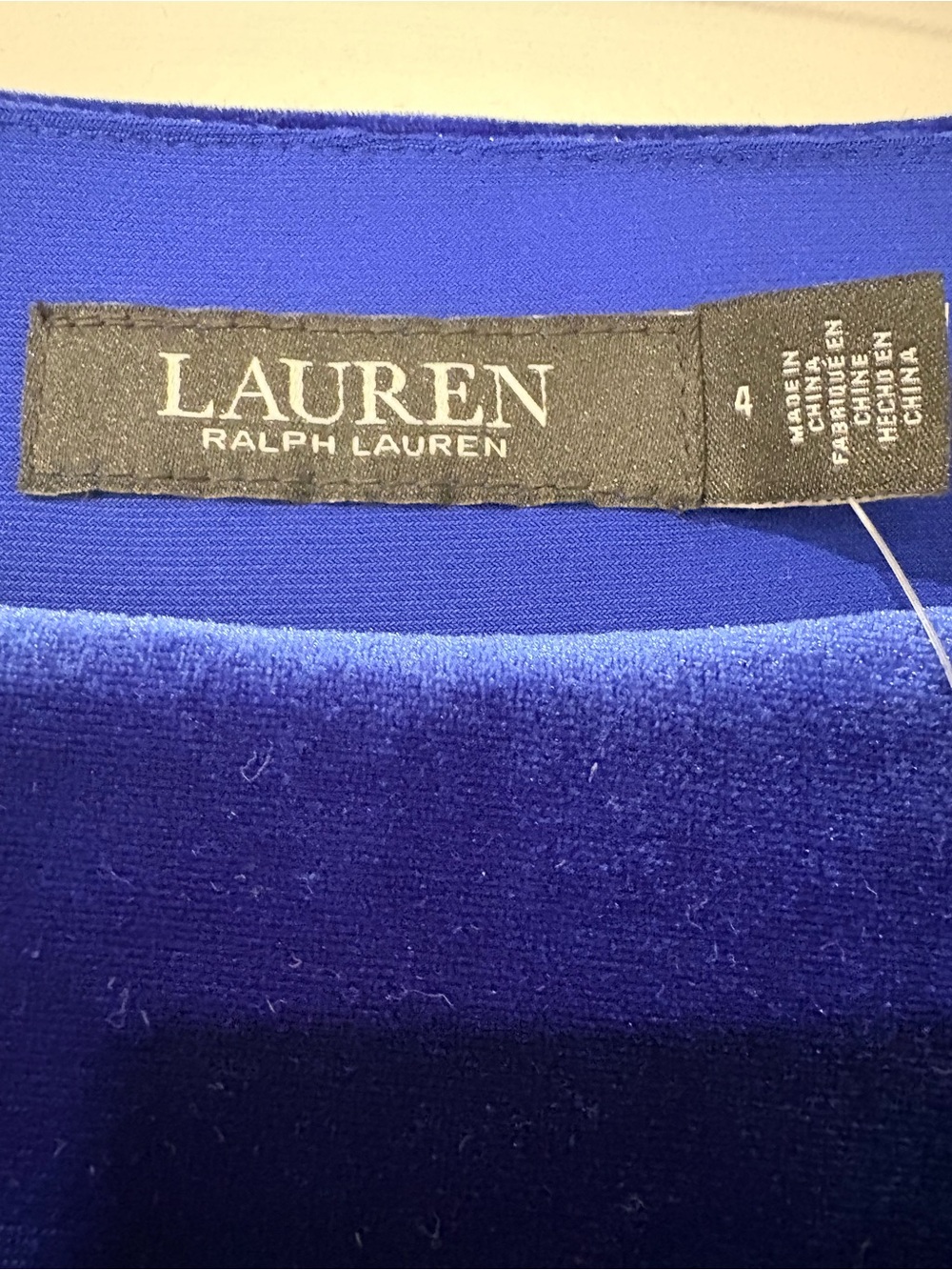 Lauren Ralph Lauren Royal Blue Velvet Midi Dress - Picture 4 of 6
